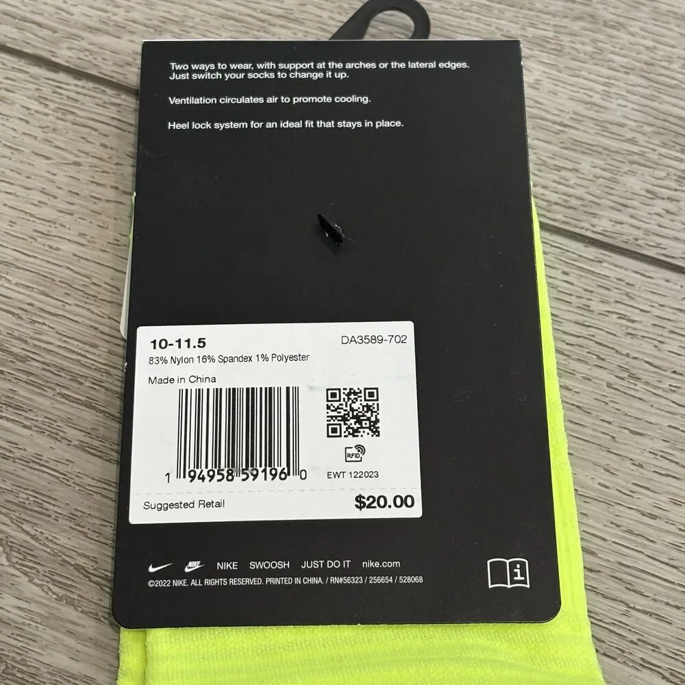 Nike Spark Running Dri-fit‎ Socks 10-11.5men/11.5-13wmn No Show NWT